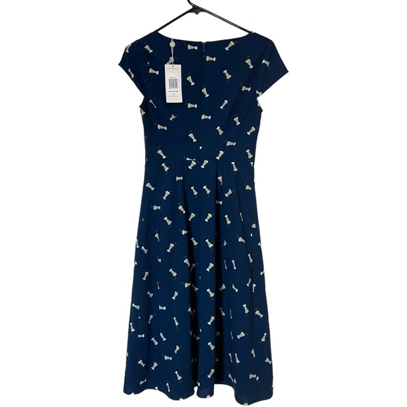 NWT ModCloth Sugarhill Boutique Milkshake Print Dress Size 2 Navy Blue - Picture 3 of 10
